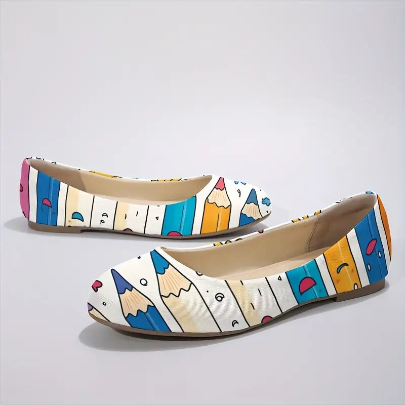 Omine Women's Wide Width Flat Shoes, Comfortable Casual Round Toe Classy Design Ballet Flats.