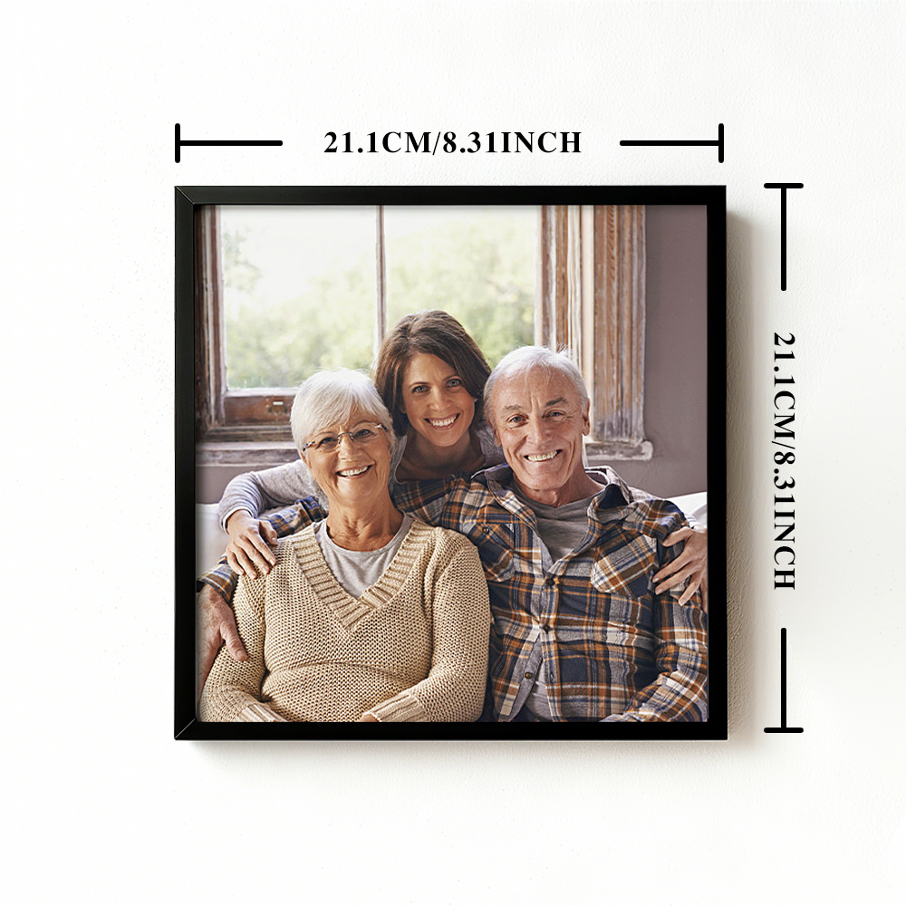Custom Photo Black Frame Wall Art – Personalized Family Home Decoration