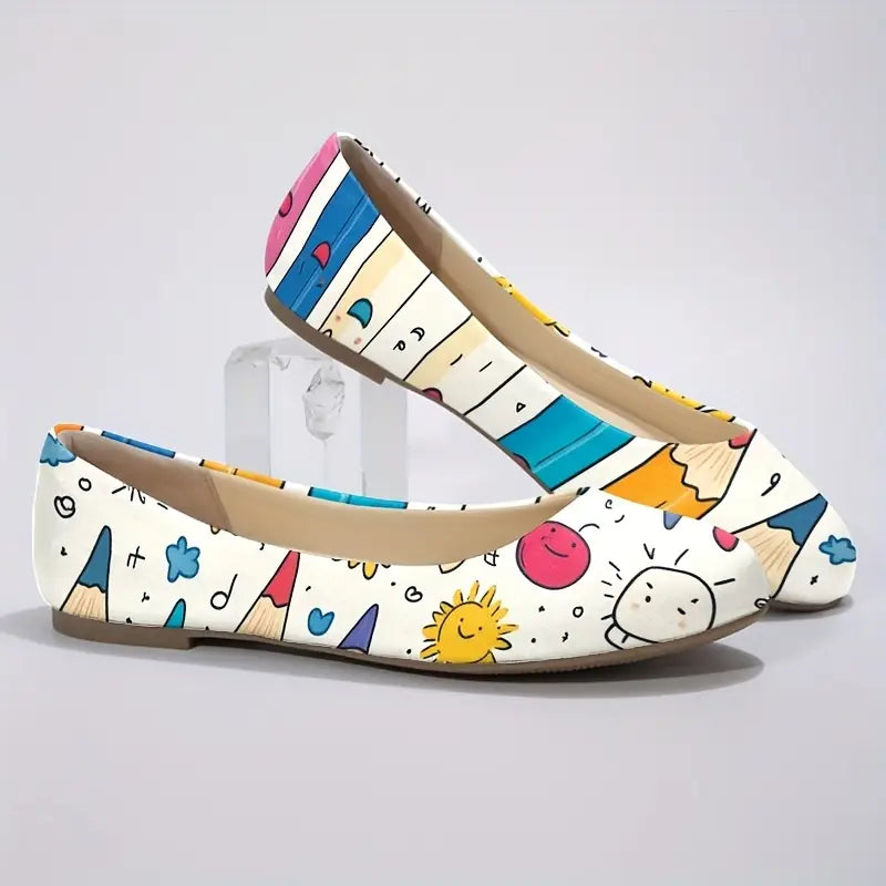 Omine Women's Wide Width Flat Shoes, Comfortable Casual Round Toe Classy Design Ballet Flats.