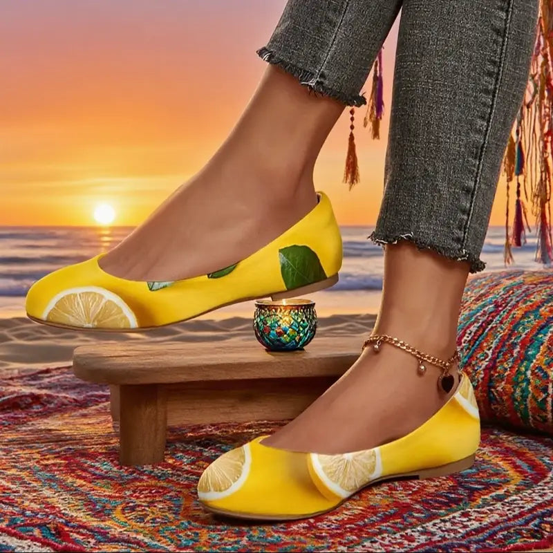 Omine Women's Wide Width Flat Shoes, Comfortable Casual Round Toe Classy Design Ballet Flats.