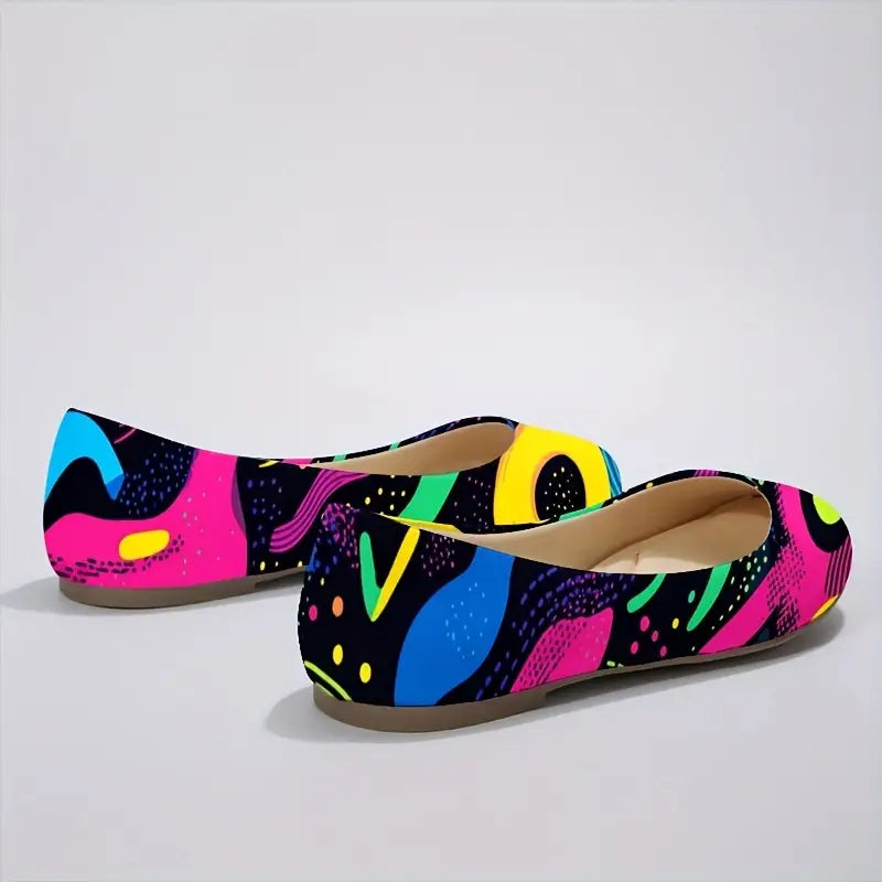 Omine Women's Wide Width Flat Shoes, Comfortable Casual Round Toe Classy Design Ballet Flats.