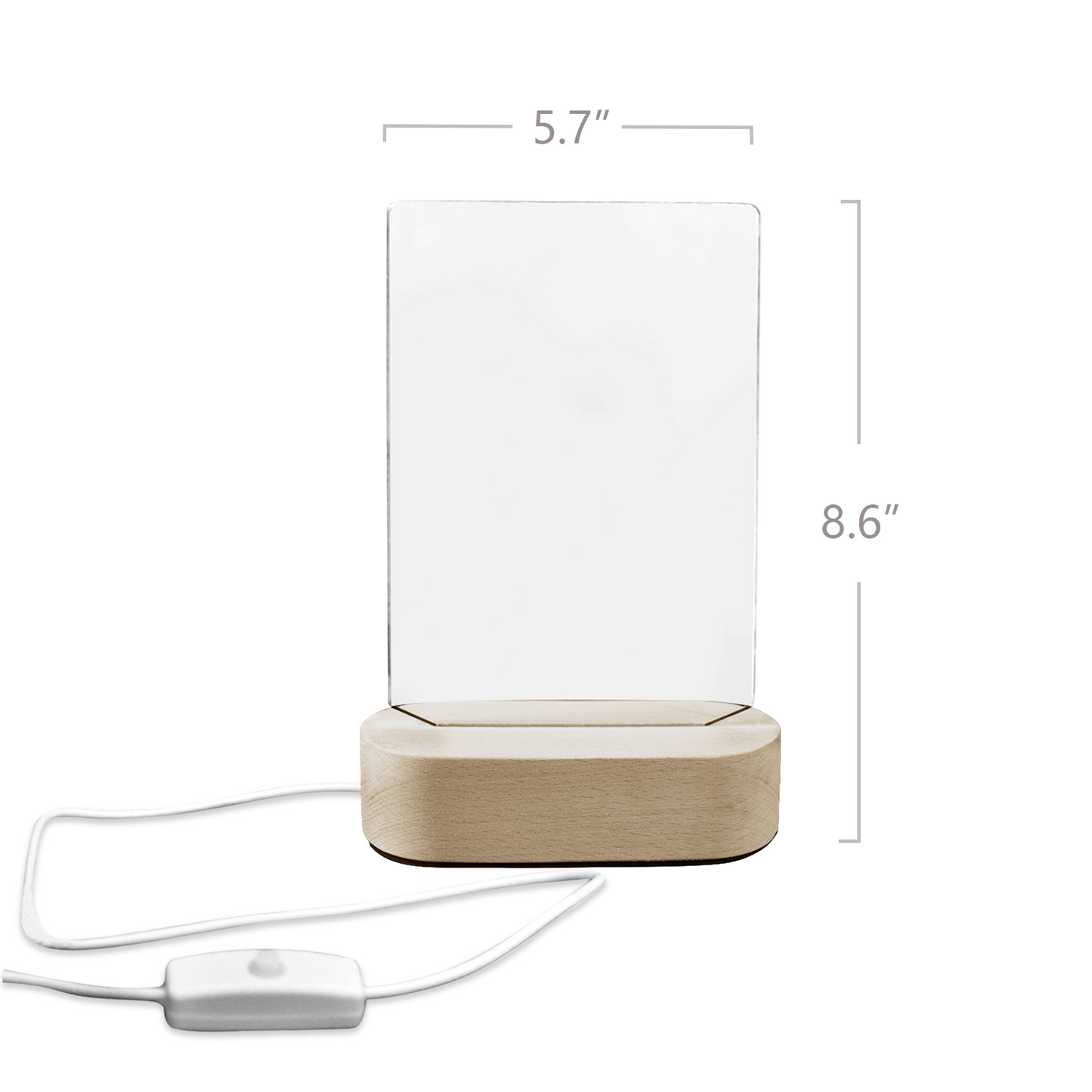 Custom Acrylic Night Light Plaque with Wooden Base – Personalized Photo LED Lamp Gift