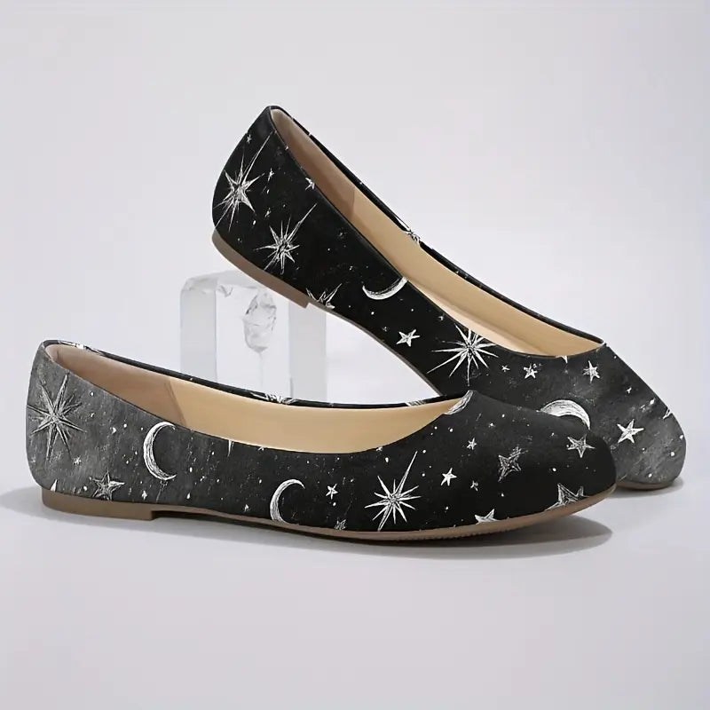 Omine Women's Wide Width Flat Shoes, Comfortable Casual Round Toe Classy Design Ballet Flats.