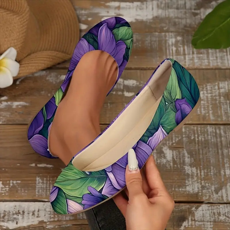 Omine Women's Wide Width Flat Shoes, Comfortable Casual Round Toe Classy Design Ballet Flats.