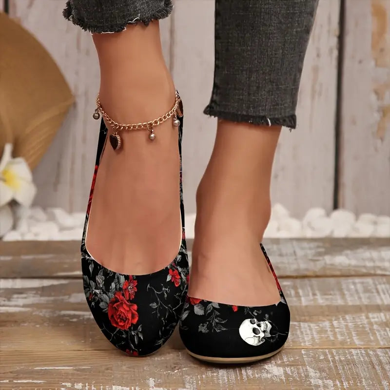 Omine Women's Wide Width Flat Shoes, Comfortable Casual Round Toe Classy Design Ballet Flats.