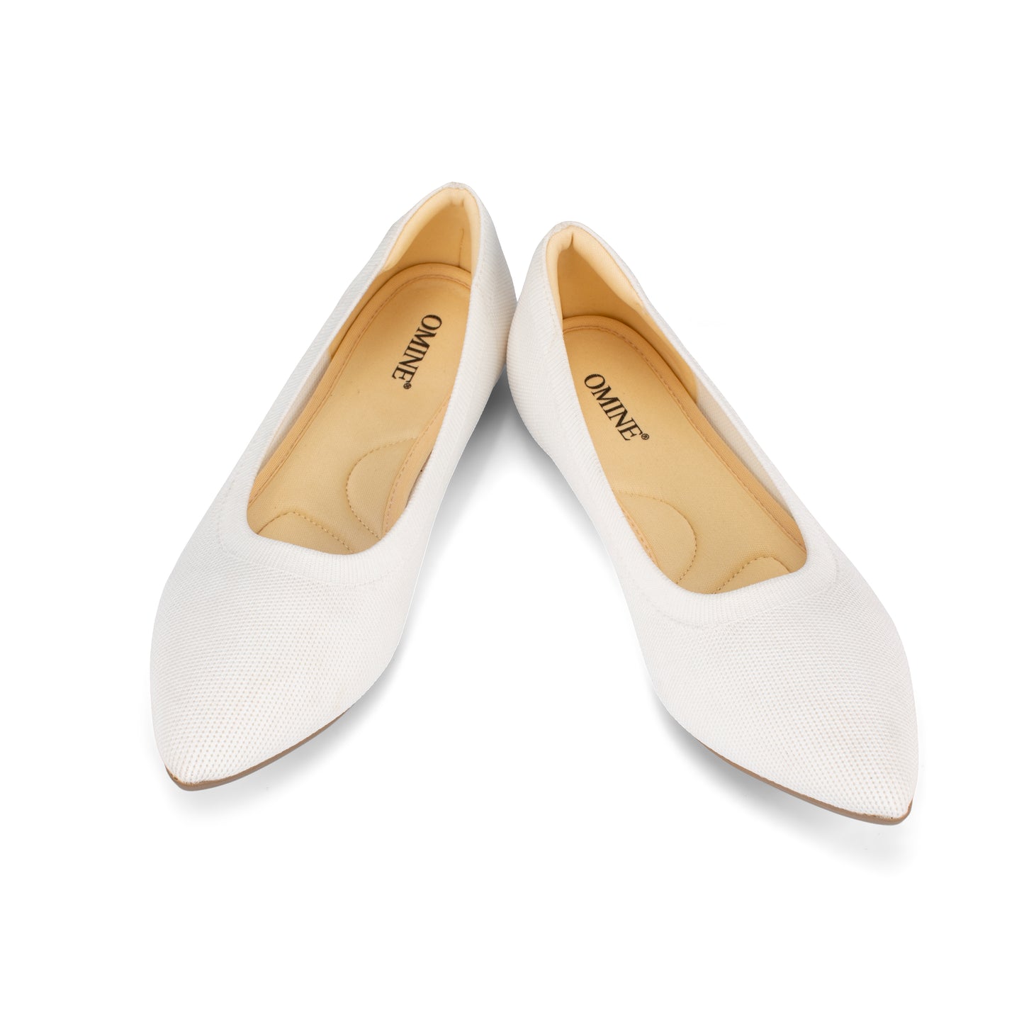 Omine Women's Flats Shoes Pointed Toe Knit Ballet