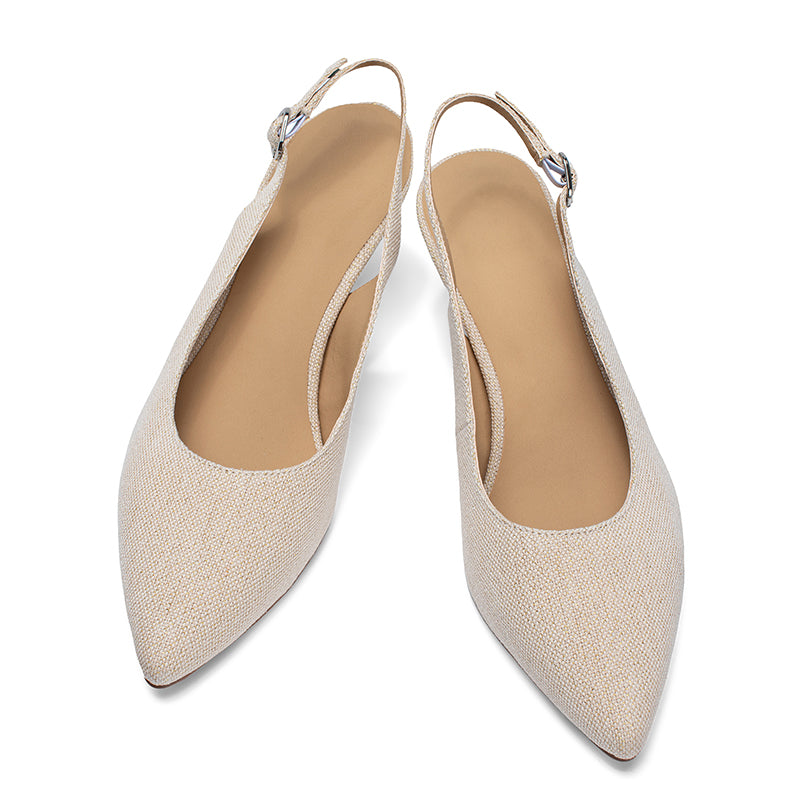 Omine Women's Slingback Kitten Heels Closed Pointed Toe Wedding Party Dress Pumps Shoes