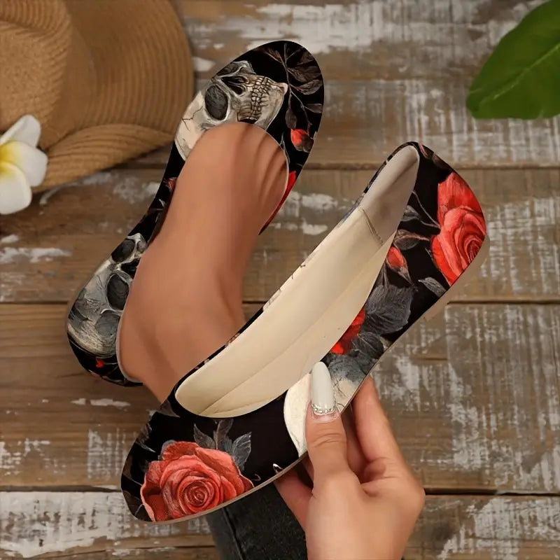 Omine Women's Wide Width Flat Shoes, Comfortable Casual Round Toe Classy Design Ballet Flats.