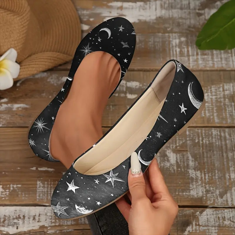 Omine Women's Wide Width Flat Shoes, Comfortable Casual Round Toe Classy Design Ballet Flats.