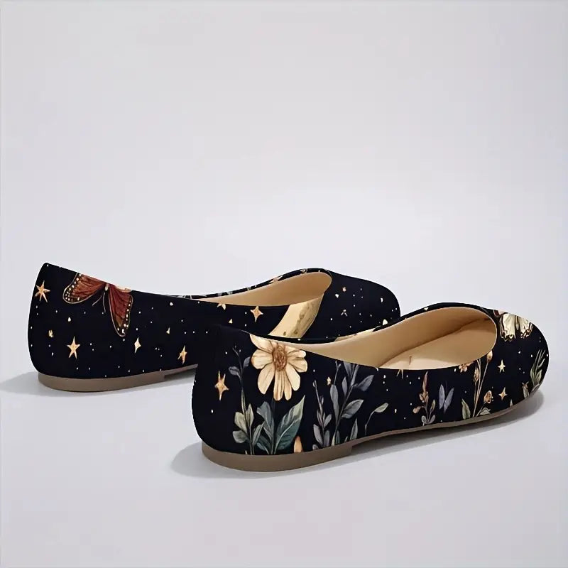 Omine Women's Wide Width Flat Shoes, Comfortable Casual Round Toe Classy Design Ballet Flats.
