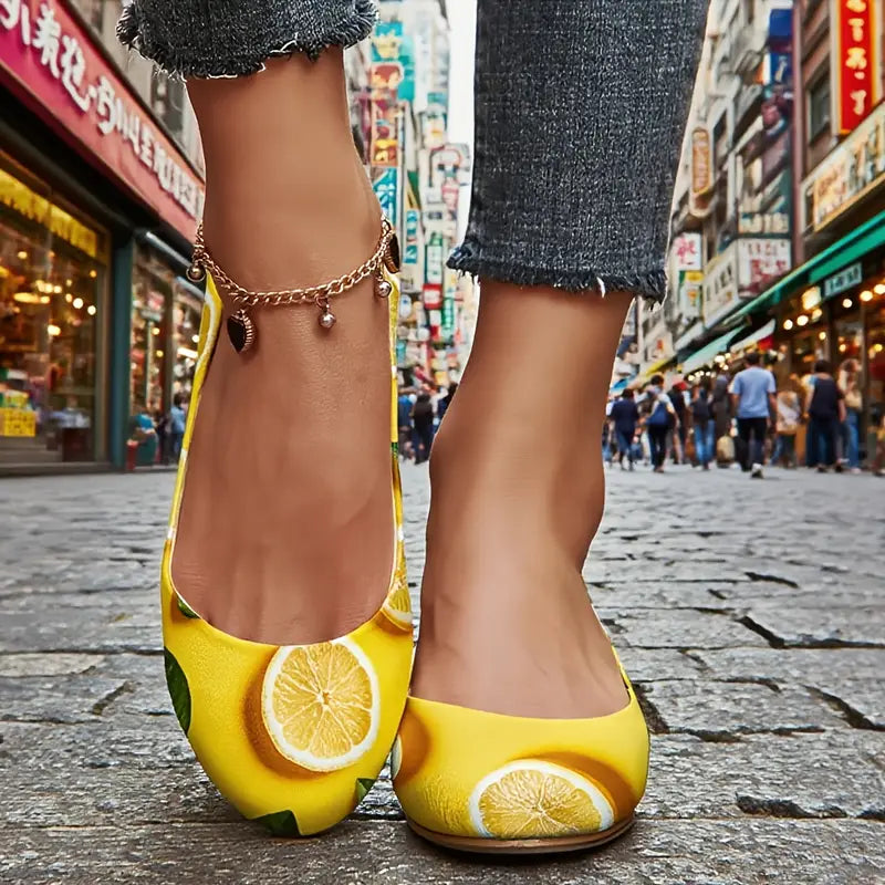 Omine Women's Wide Width Flat Shoes, Comfortable Casual Round Toe Classy Design Ballet Flats.