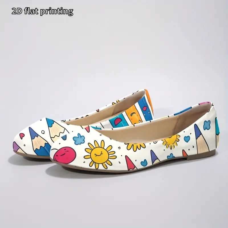 Omine Women's Wide Width Flat Shoes, Comfortable Casual Round Toe Classy Design Ballet Flats.