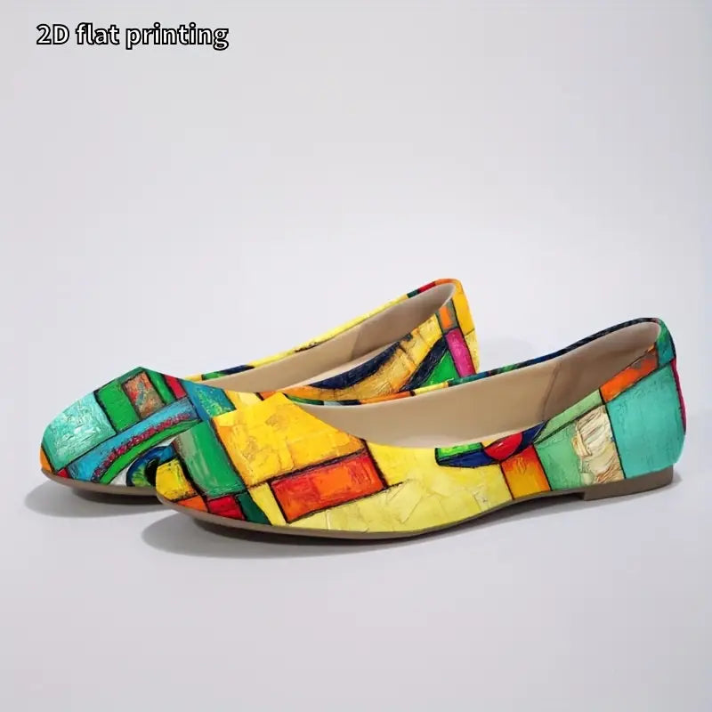 Omine Women's Wide Width Flat Shoes, Comfortable Casual Round Toe Classy Design Ballet Flats.