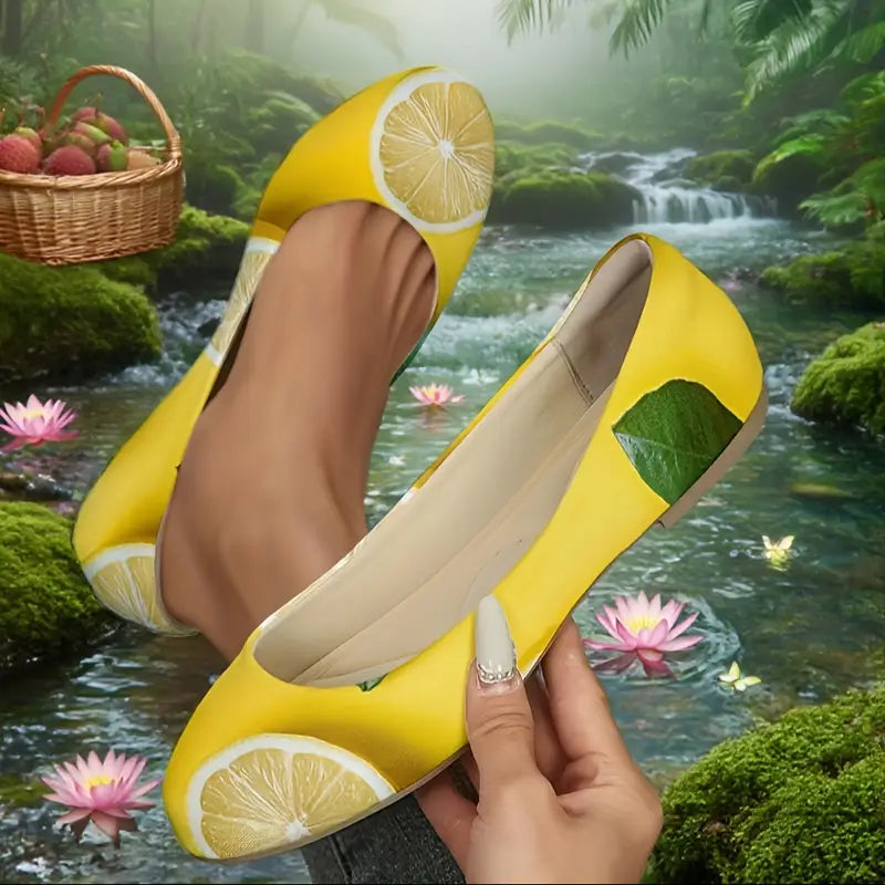 Omine Women's Wide Width Flat Shoes, Comfortable Casual Round Toe Classy Design Ballet Flats.