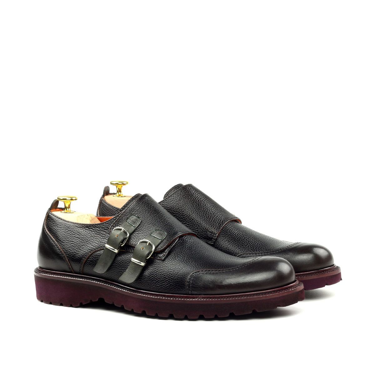 Omine Double Monk Strap Cap Toe Shoe