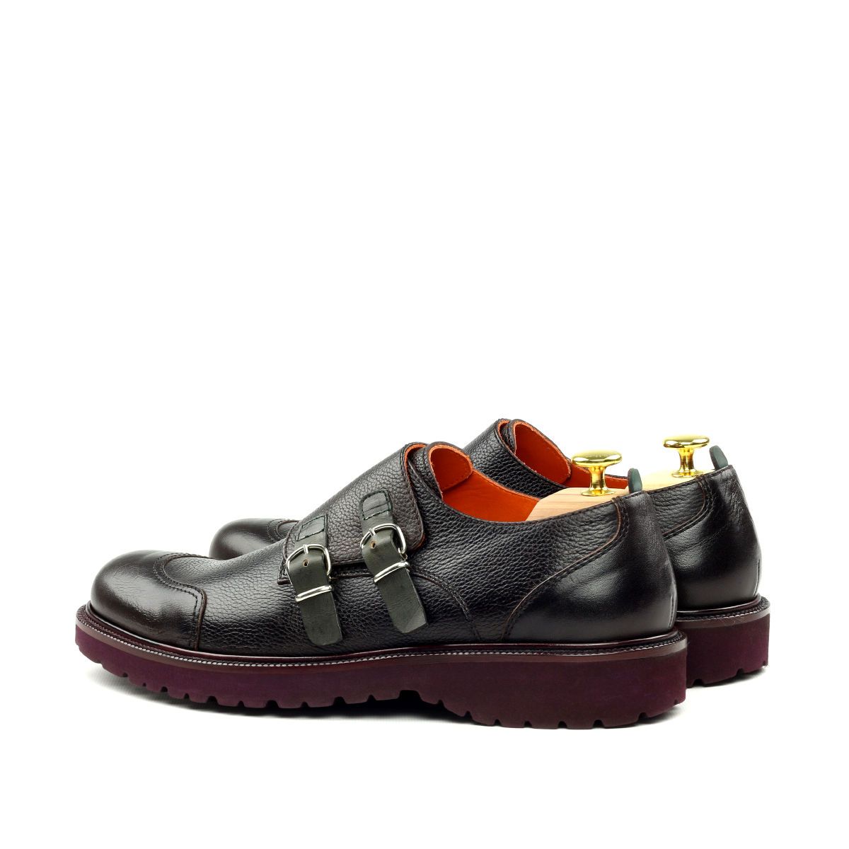 Omine Double Monk Strap Cap Toe Shoe