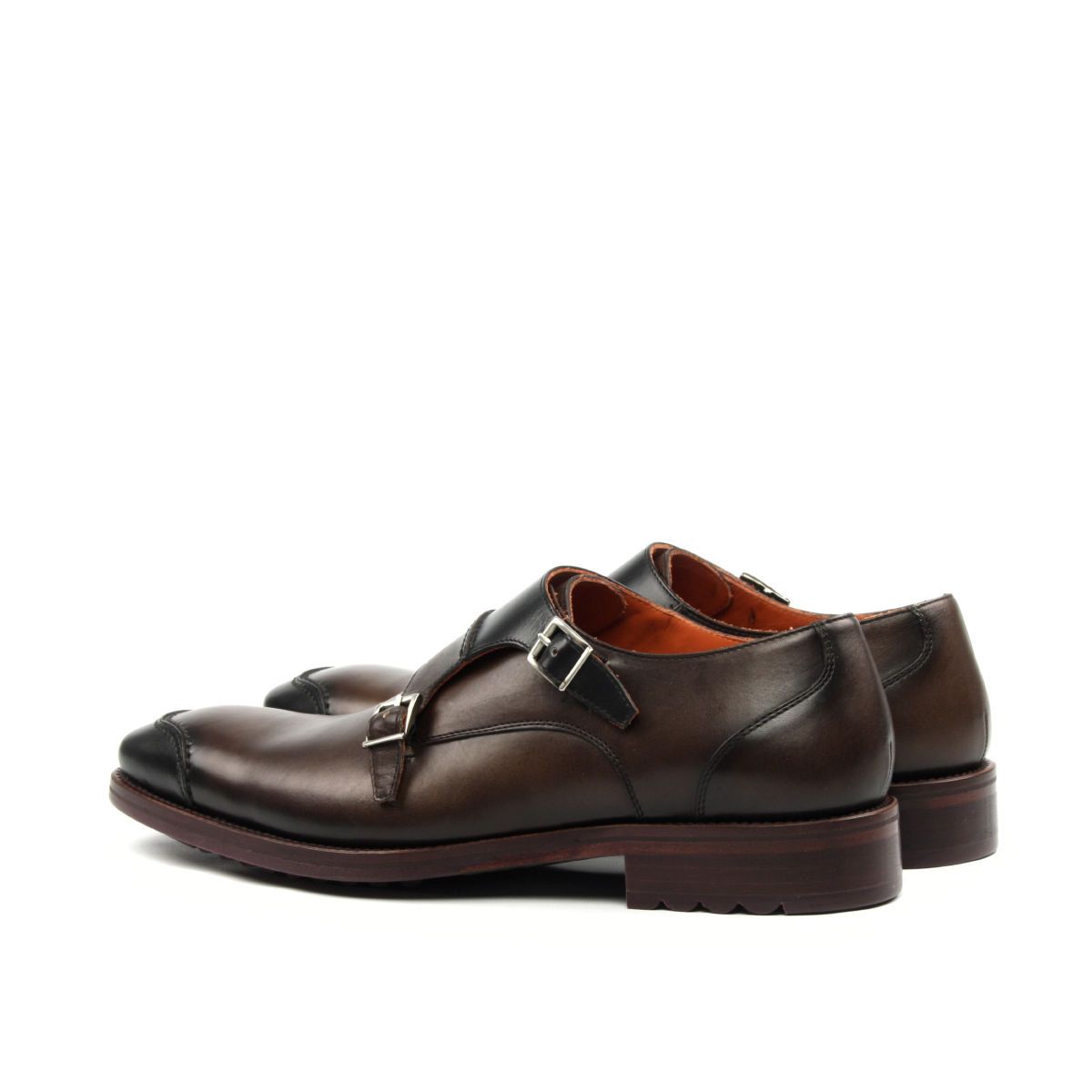 Omine Double Monk Strap Cap Toe Shoe