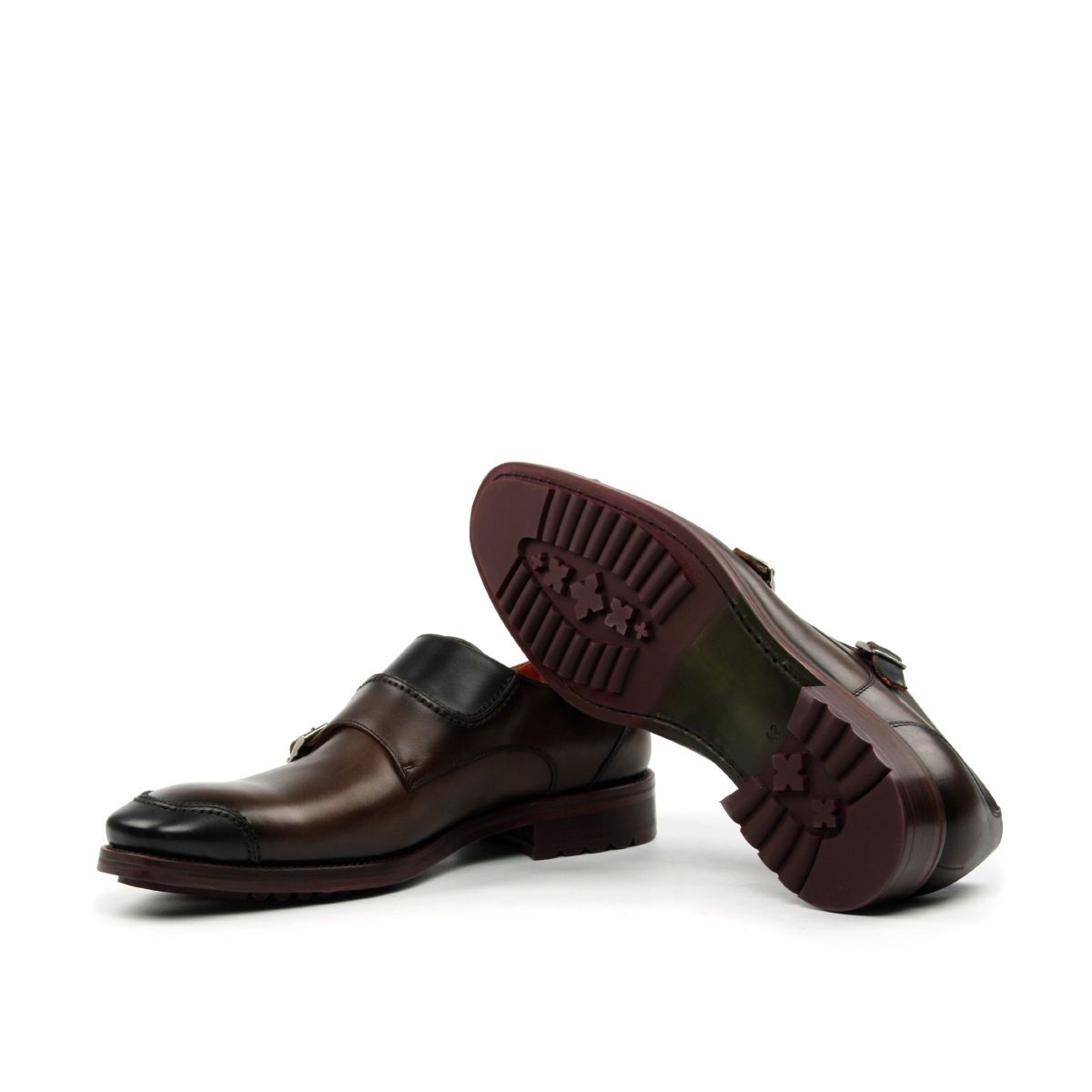 Omine Double Monk Strap Cap Toe Shoe