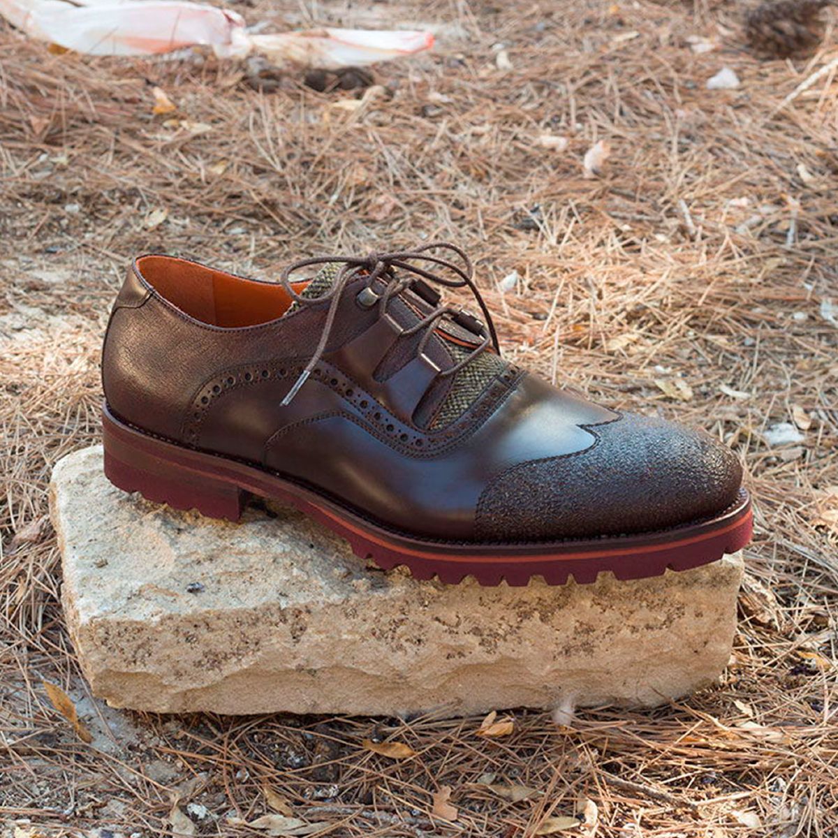 Omine Engraved Cap Toe Derby