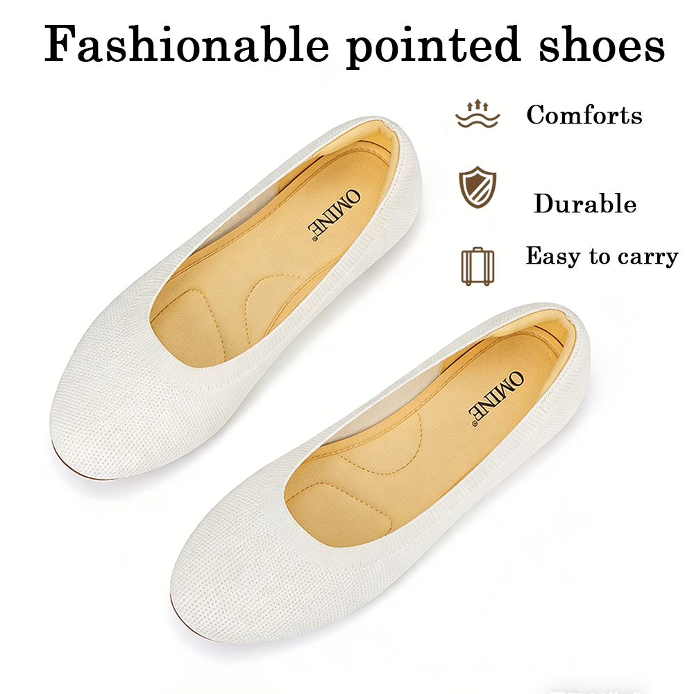 Omine  Women's Round-toe flat shoes    Knit Ballet