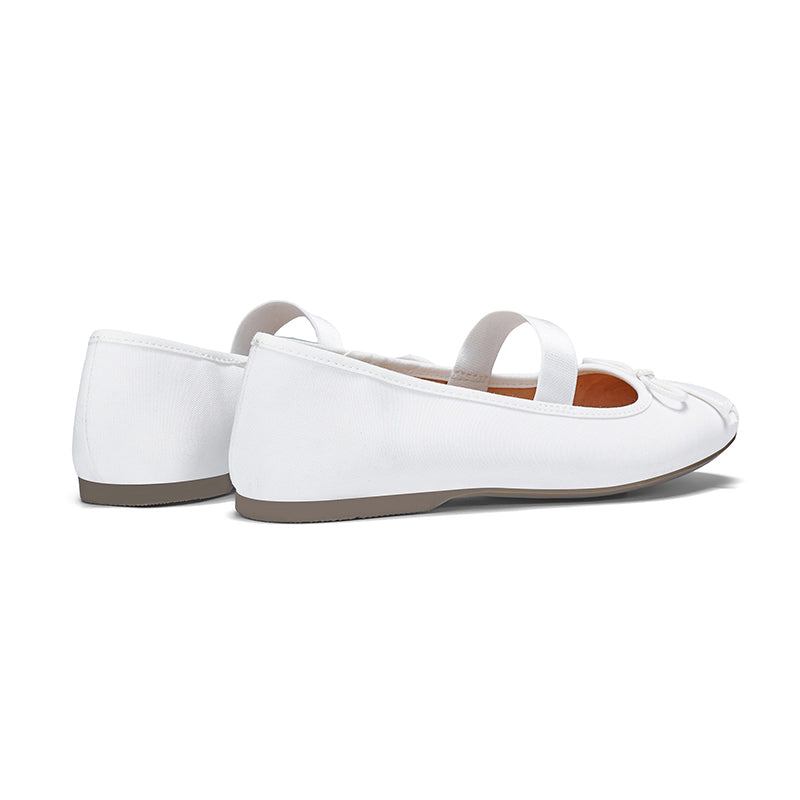 Omine Ballet Flats for Women Closed Round Toe Mary Jane Shoes Women Cute Bowknot Non-Slip Dressy Shoes Elastic Strap Comfortable Women's Flats for All-Year Daily Work Causal