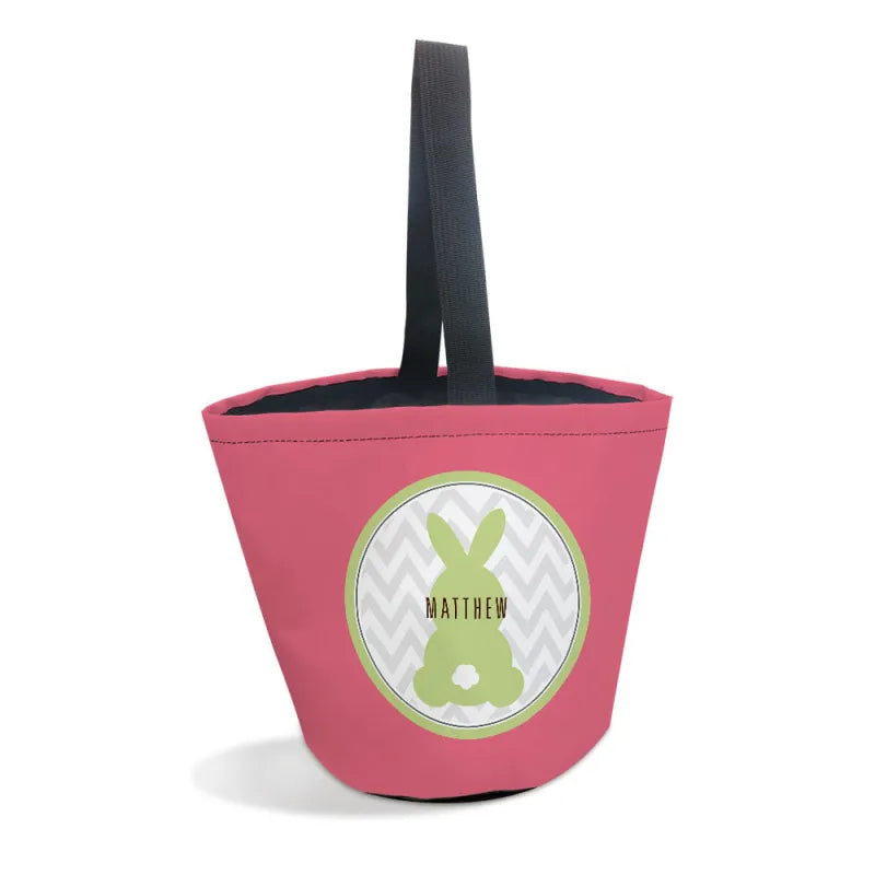 Personalized Name Easter Bunny Basket – Custom Easter Basket Tote Gift for Kids