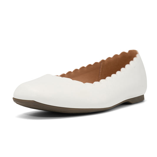 Omine   Classic Round Toe Ballet Flats Wave Pattern Edge Super Low Heel Flat Solid Color Full Size Comfort Party Dress Casual Shoes