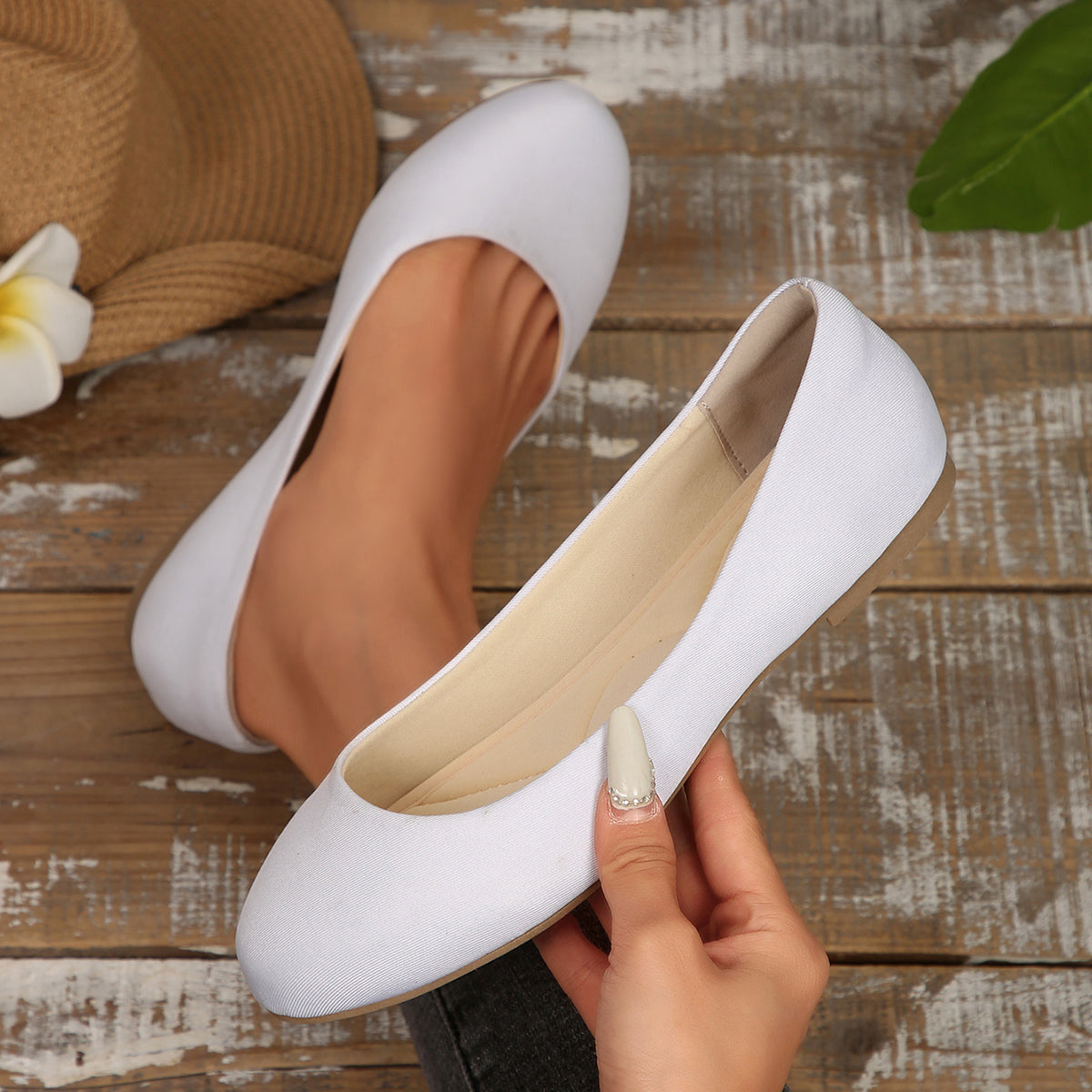 Omine  Women's Flats Shoes  Round Toe  Comfortable Dressy Slip On  01