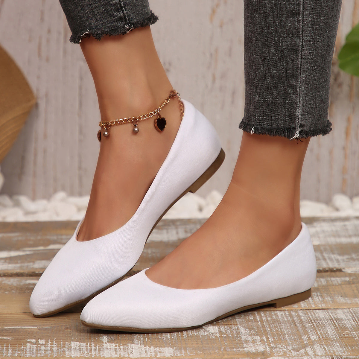 Omine  Women's Flats Shoes  Pointed Toe Comfortable Dressy Slip On Flat