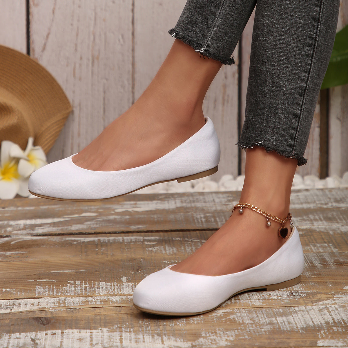 Omine  Women's Flats Shoes  Round Toe  Comfortable Dressy Slip On  01