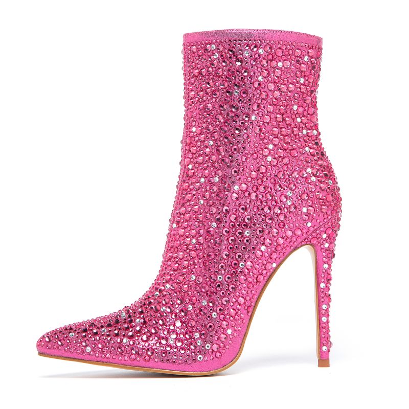 Pink Rhinestone Boots