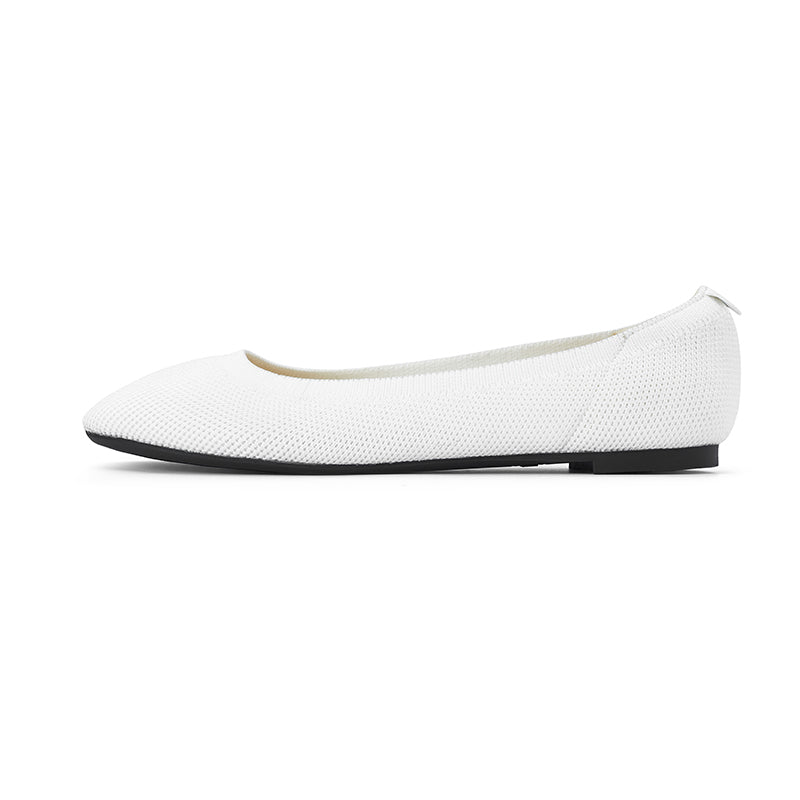 Omine  Women's Flats Shoes Round Toe Knit Ballet Comfortable Dressy Slip On Flat