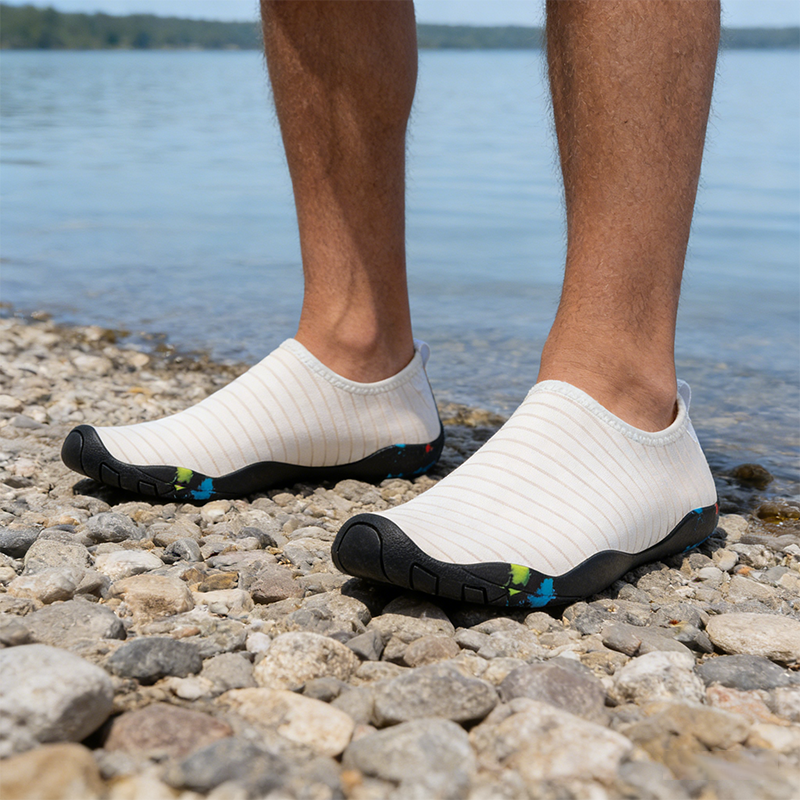 Lightweight and quick drying men's water ski shoes - non slip sole, bare foot, waterproof socks