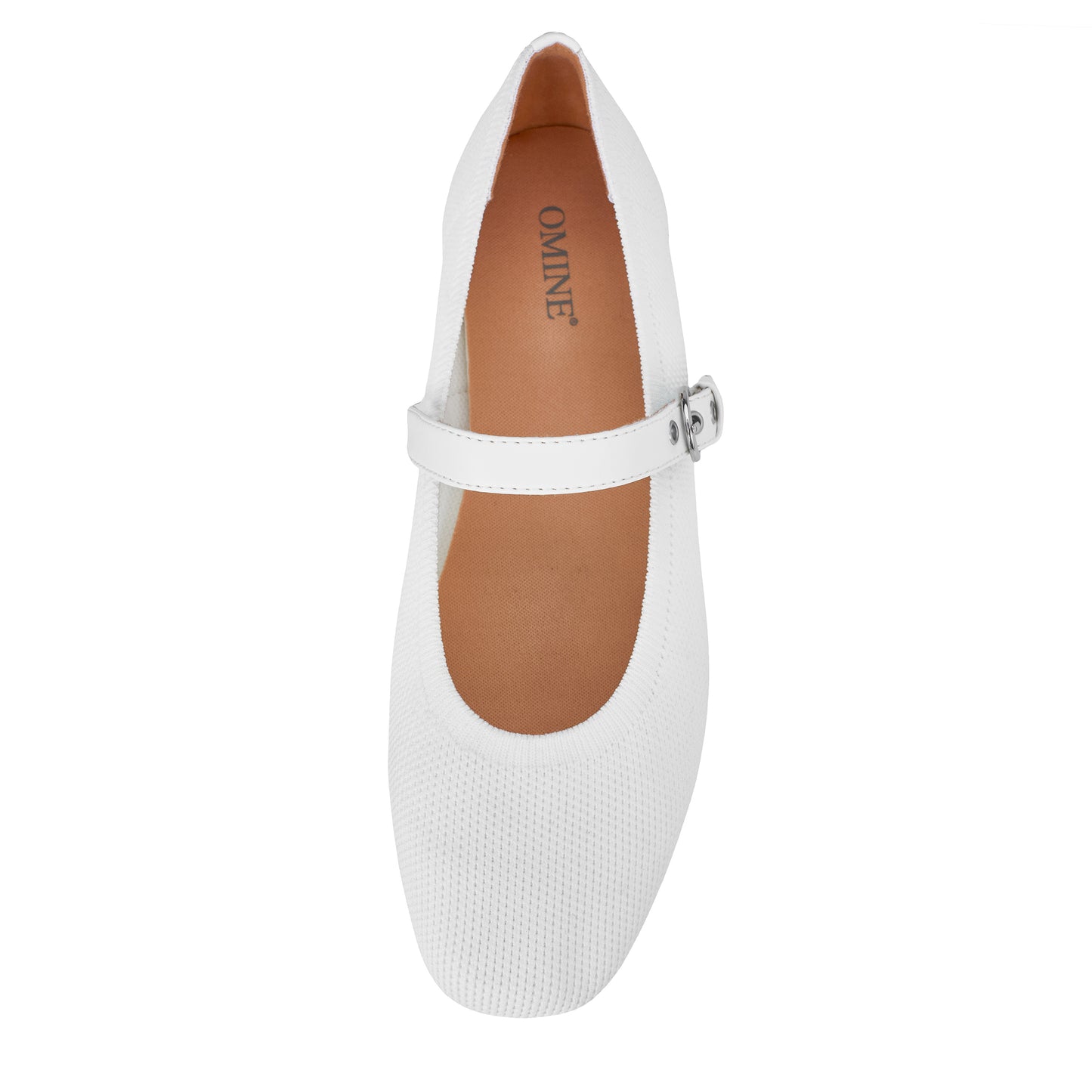 Omine Women's Mary Jane Flats Comfortable Dressy Ballet Flats Casual Round Toe Slip On Washable Knitted Fabric Office Work Woman Shoes