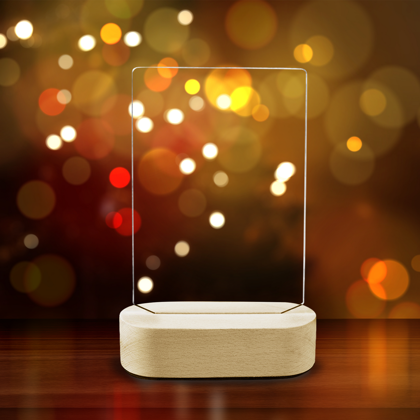 Custom Acrylic Photo Plaque with Wooden Base – Personalized Desktop Display Keepsake