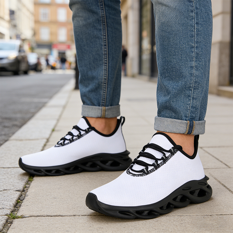 Men's Blade Sneakers Running Shoes Slip-on Sneakers with Shoelaces - Odor-Resistant Athletic Shoes - Lightweight and Breathable
