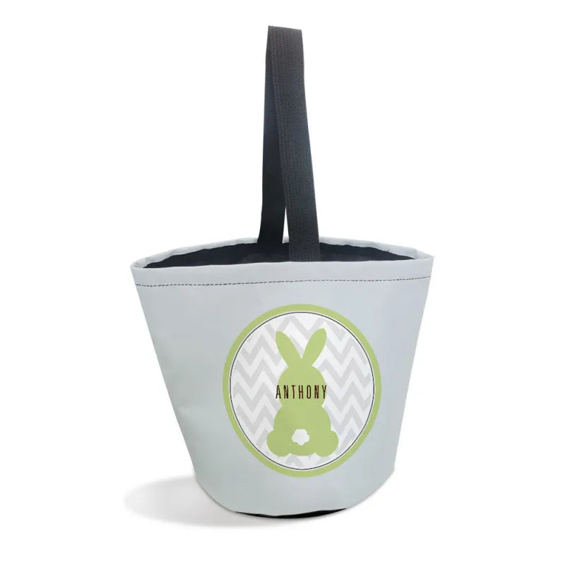 Personalized Name Easter Bunny Basket – Custom Easter Basket Tote Gift for Kids