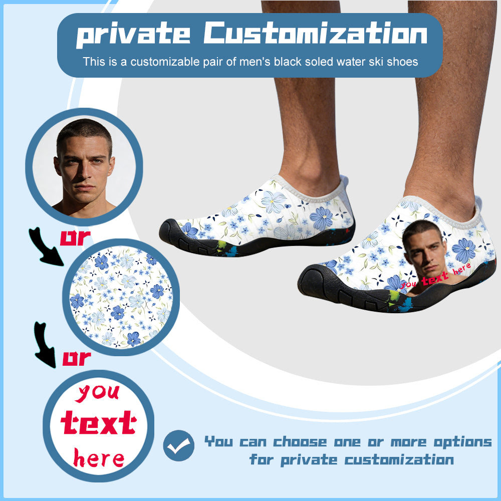 Lightweight and quick drying men's water ski shoes - non slip sole, bare foot, waterproof socks