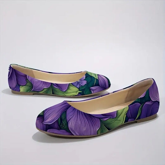 Omine Women's Wide Width Flat Shoes, Comfortable Casual Round Toe Classy Design Ballet Flats.