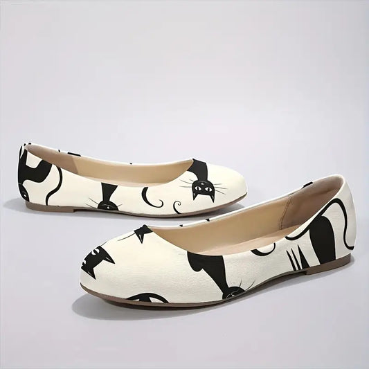 Omine Women's Wide Width Flat Shoes, Comfortable Casual Round Toe Classy Design Ballet Flats.