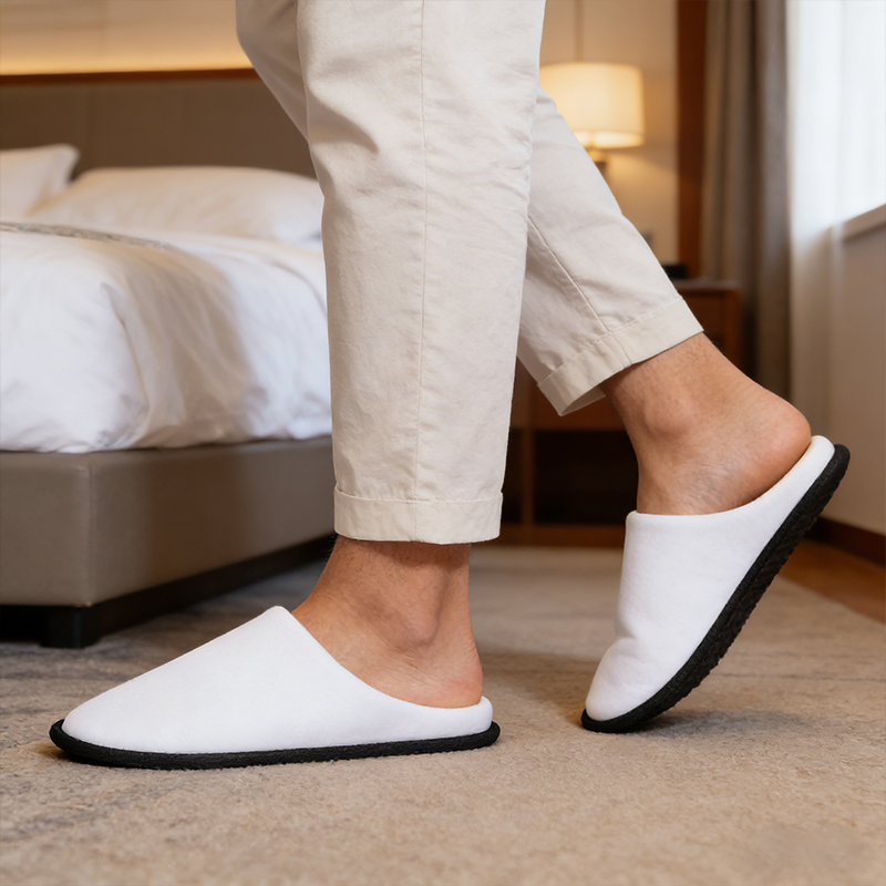 Omine  20 Pairs Disposable Slippers for Guests Hotel Slippers Spa Slippers Non-slip Washable House Slipper Bulk for Adult for Men and Women