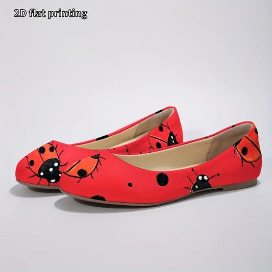 Omine Women's Wide Width Flat Shoes, Comfortable Casual Round Toe Classy Design Ballet Flats.