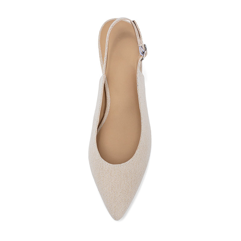 Omine  Women's Slingback Kitten Heels Closed Pointed Toe Wedding Party Dress Pumps Shoes
