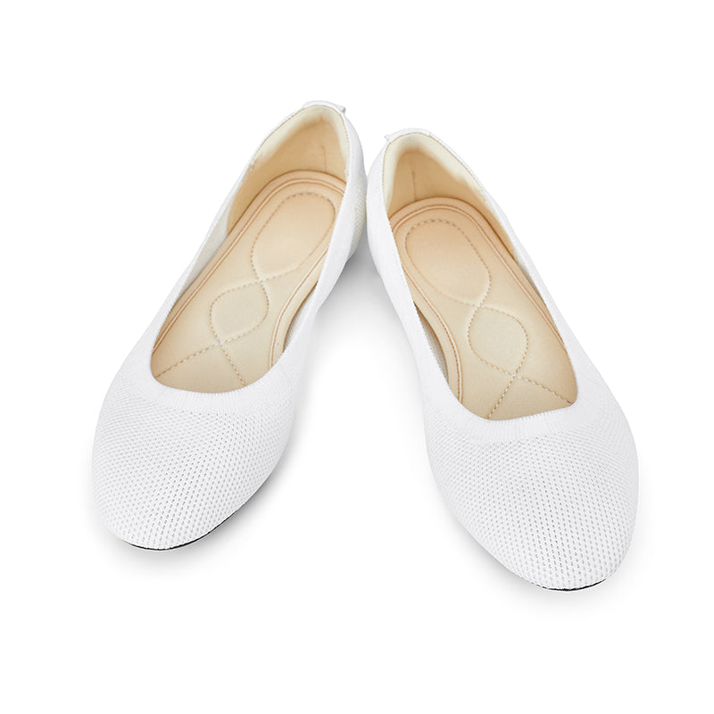 Omine  Women's Flats Shoes Round Toe Knit Ballet Comfortable Dressy Slip On Flat
