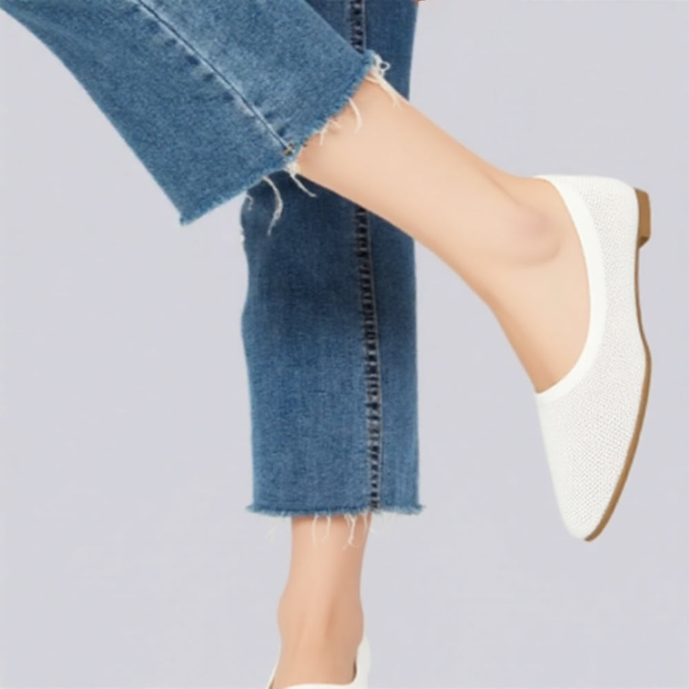 Omine  Women's Round-toe flat shoes    Knit Ballet