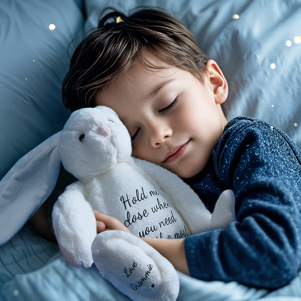 Custom Text & Name Bunny Plush Toy – Christmas Birthday & Children’s Day Gift
