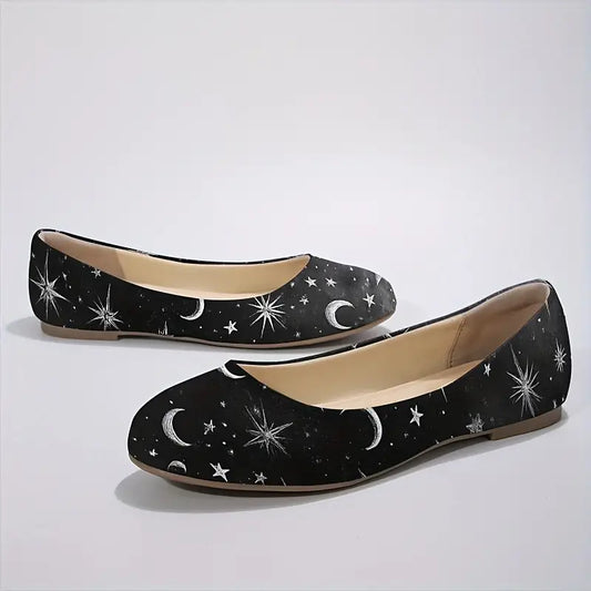 Omine Women's Wide Width Flat Shoes, Comfortable Casual Round Toe Classy Design Ballet Flats.