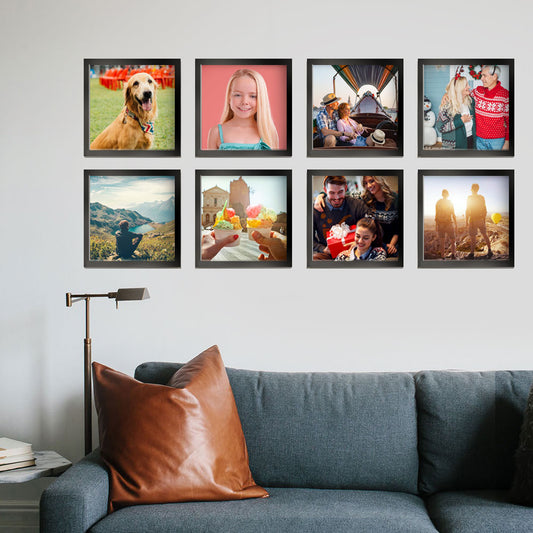 Custom Photo Black Frame Wall Art – Personalized Family Home Decoration