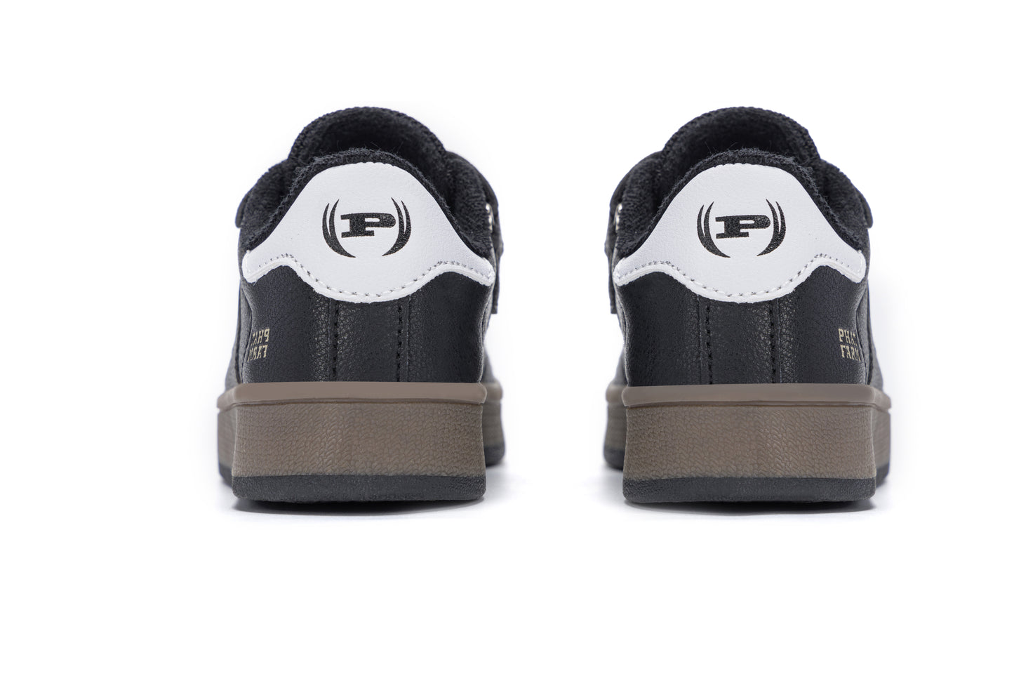Phat Farm Toddler Boys Shell Toe Sneakers, Adjustable Hook and Loop Strap Casual Walking Shoes, Non-Slip Gum Rubber Sole Leather Kids Skate Board Sneakers for Little Kids