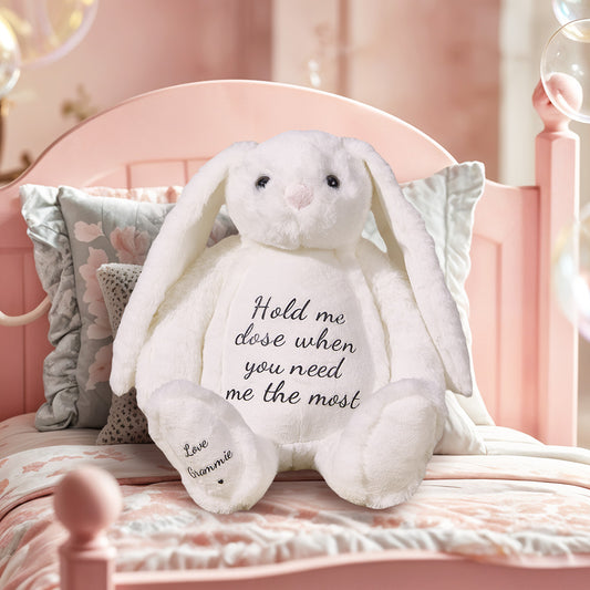 Custom Text & Name Bunny Plush Toy – Christmas Birthday & Children’s Day Gift